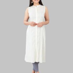 Cotton Culture Off White Striped Straight Kurta-image-79