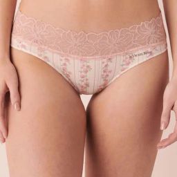 La Vie En Rose Pink & Beige Cotton Lace Work Panty-image-40