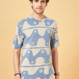 7 Alt By Pantaloons Provincial Blue Relaxed Fit Printed T-Shirt-image-46