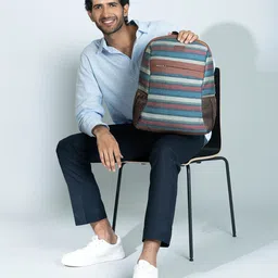 ZOUK Men Striped Backpack-86