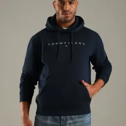 Tommy Hilfiger Navy Cotton Regular Fit Logo Printed Hooded Sweatshirt-picture-32