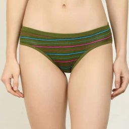 AROUSY Green Cotton Striped Hipster Panty-image-95