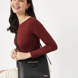 Fastrack MTO MTS Black Solid Medium Shoulder Handbag-22