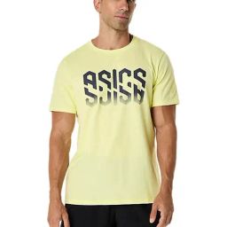 Asics Men's Huddle Yellow Hex Graphic Cotton Blend T-Shirt-image-88
