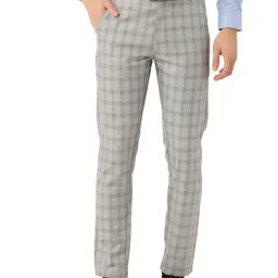 Sojanya Grey & Blue Checks Trousers-image-5
