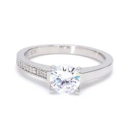 925 Silver 1 Carat AAA Grade American Diamond Promise Solitaire Ring for Women & Girls-image-28