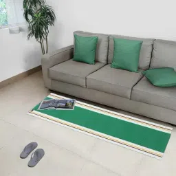 Klotthe Green & White Cotton Rug - Set of 1-45