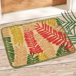 Saral Home Green & Beige Jute 1666 GSM Bath Mat - Set of 1-33