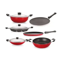 Nirlon Non-Stick Red Aluminium Cookware - Set of 6 Piece-25
