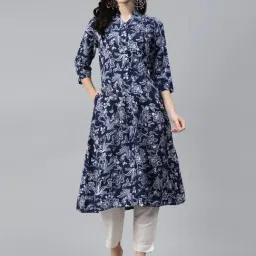 Ayaany Blue Printed A Line Kurta-picture-41