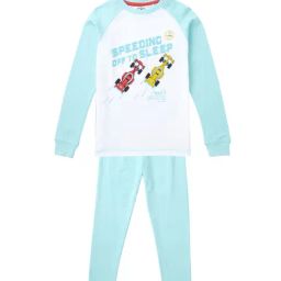 Cub McPaws Kids Blue & White Printed T-Shirt with Pyjamas-image-96