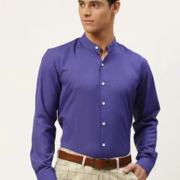 Sojanya Blue Cotton Regular Fit Shirt-image-22