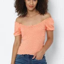 American Eagle Outfitters Peach Printed Top-picture-6