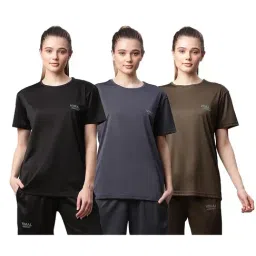 Vimal Jonney Multicolor Logo Sports T-shirt (Pack of 3)-77