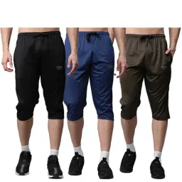 Vimal Jonney Multicolor Slim Fit Capris  - Pack of 3-image-6