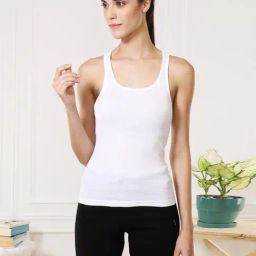 Van Heusen White Cotton Plain Tank Top-image-37