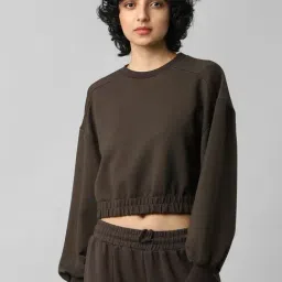 Only Brown Regular Fit Cropped Sweatshirt-31