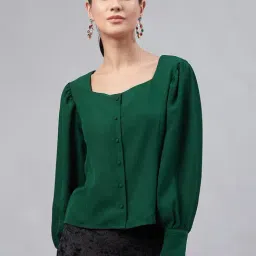 Rare Green Floral Print Shirt-picture-23