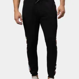 Being Human Black Cotton Regular Fit Printed Joggers-image-82