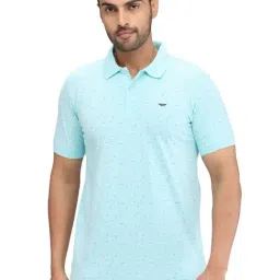 Park Avenue Green Slim Fit Printed Polo T-Shirt-picture-39