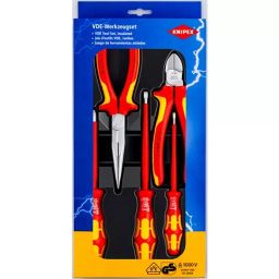 Knipex 00 20 13 VDE Tool Set for Cutting Pliers,Cutter Red, Silver, Yellow-24