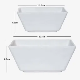 Servewell Hammered White Melamine Square Matte 2 Serving Bowl image 3