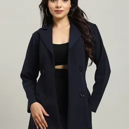 WoowZerZ Notched Lapel Collar Oversized Overcoat-2