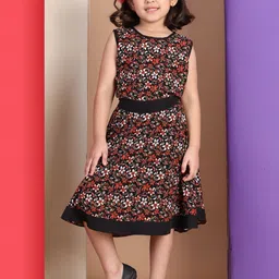 Baawri Girls Floral Print A-Line Dress-55