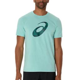 Asics Men's Oasis Green Spiral Logo Graphic Cotton Blend T-Shirt-image-90
