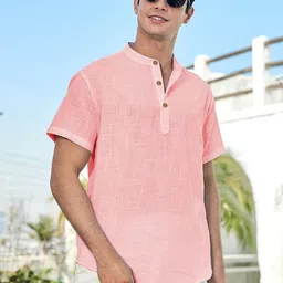 Yugnik Mandarin Collar Roll-Up Sleeves Cotton Kurta-picture-13