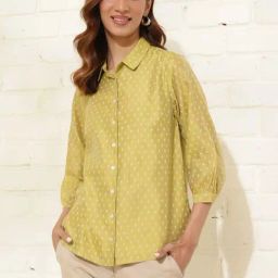 Fabindia Green Printed Shirt-image-96