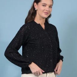 Crimsoune Club Black Nylon Embellished Shirt-picture-41