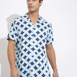 Being Human Blue Slim Fit Printed Shirt-picture-8