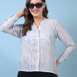 Crimsoune Club Blue Blended Embellished Shirt-image-71