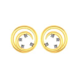 P.C Chandra Jeweller 14k Lovely Minimal Yellow Gold & Diamond Stud Earrings-image-46