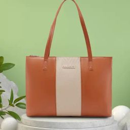 Caprese Mazie Tan & Beige Tote-26