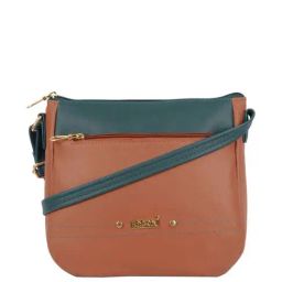 Enoki by Baggit Kiryu N Tan & Green Color Block Medium Sling Handbag-image-61
