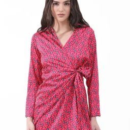 RAREISM Pink Polyester Printed Long Sleeves Dress-picture-24