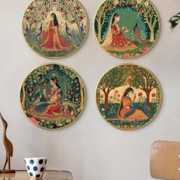 Art Street Madhubani Pichwai Round Wall Art Painting-image-87