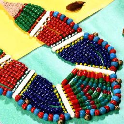 Imli Street Multicolor Vintage Naga Beaded Tribal Necklace-96
