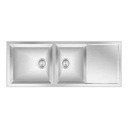 Nirali BG Kitchen Sink Expell Series 1295x510 mm (51x20 inch) Hairline Satin Finish Stainless Steel, Ebony-image-54