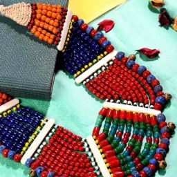 Imli Street Multicolor Vintage Naga Beaded Tribal Necklace-image-94