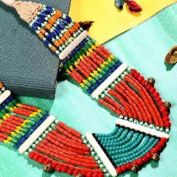 Imli Street Multicolor Vintage Naga Beaded Tribal Necklace-image-42