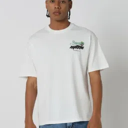 showoffff Showoff White Cotton Regular Fit Graphic T-Shirt-picture-0
