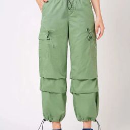 Globus Green Cotton Loose Fit Trousers-image-64