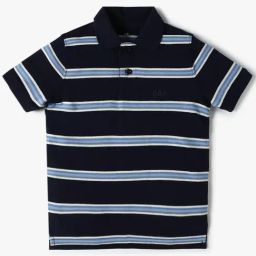 GAP Boys Navy Blue Cotton Striped Polo T-Shirt-image-61