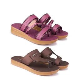 BERSACHE Women Pack Of 2 Open Toe Flats-9