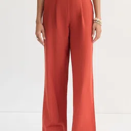FEMMELLA Women Relaxed Fit Pleated Parallel Trouser-78