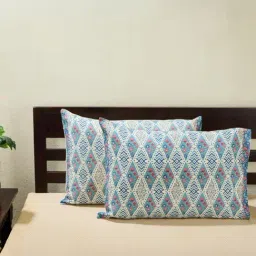 Fabindia Wabi Sabi Multicolor Cotton Printed Pillow Covers - Set of 2-image-0