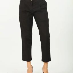 Mustard Black Cotton Regular Fit Pants-image-32